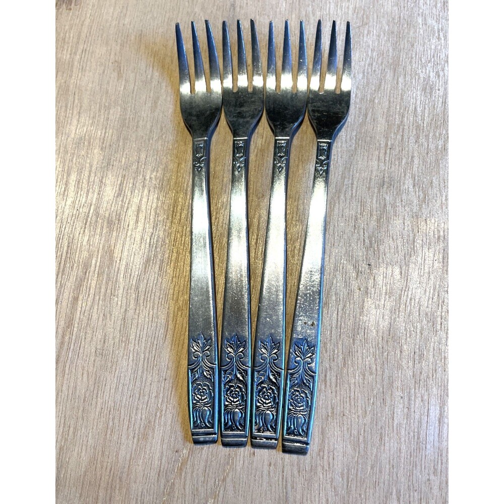 Mid Century Cocktail Fork Set Of 4 Stainless Korea